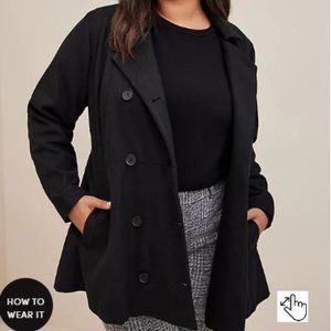 Torrid Wool Peplum Button Front Coat